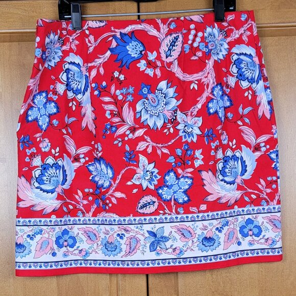 NWT Talbots Canvas A-Line Skirt Climbing Floral - 14P - Picture 3 of 10